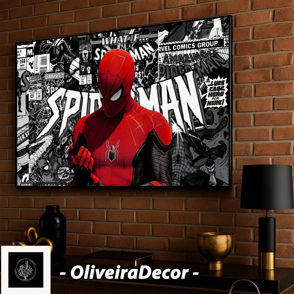 QUADRO DECORATIVO GEEK FILME SUPER HEROI HOMEM ARANHA 1 PEÇA 60X40 DECORAR SALA QUARTO ESCRITORIO em Oferta na Shopee