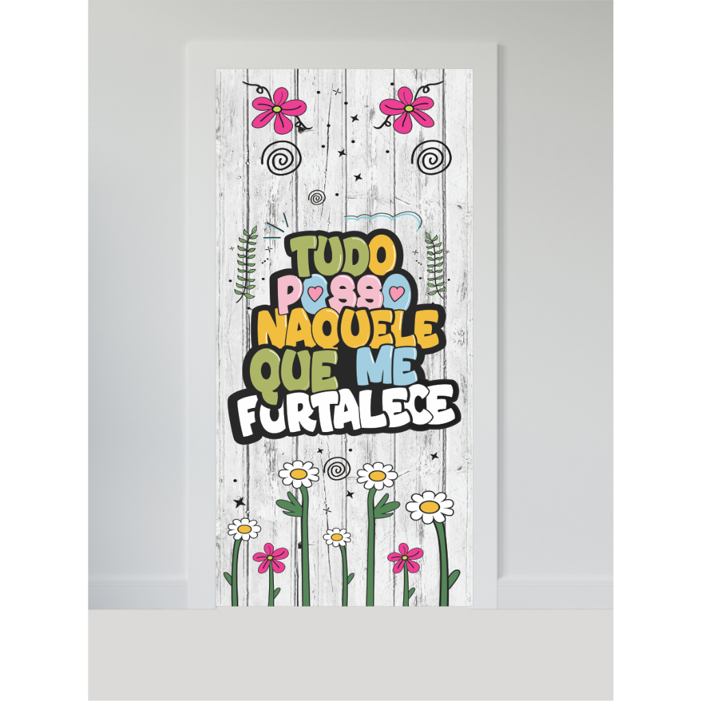 Adesivo Porta Madeira Vidro Decoração Revestimento Papel de Parede Envelopamento LETTERING 9 - ALTP0111X