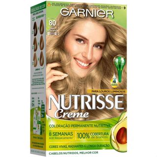 Tinta De Cabelo Nutrisse Creme 80 Pátria Amada Louro em Oferta na Shopee