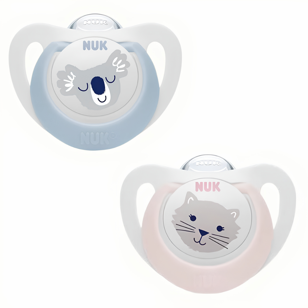 Chupeta Nuk Star Infantil Ortodôntica Bico Silicone Estojo Esterilizável 0-6m Formato Ergonômico