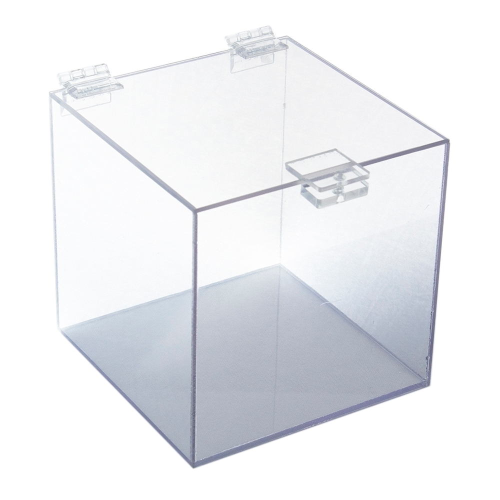 Urna Acrílico Transparente Quadrada 20x20cm Sem o rasgo, tampa lisa em Oferta na Shopee