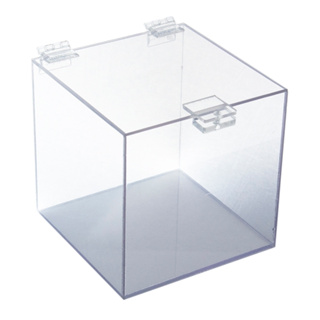 Urna Acrílico Transparente Quadrada 20x20cm Sem o rasgo, tampa lisa em Oferta na Shopee