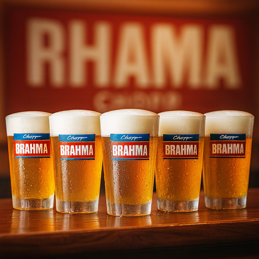 Copo De Vidro Chopp Caldereta Brahma 300ml 6 peças Cozinha, Bar e Restaurante - Ruvolo