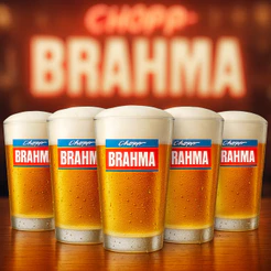Copo de Vidro Chopp Old Fashioned Brahma 220ml 6 Peças Cozinha Bar e Restaurante - Ruvolo