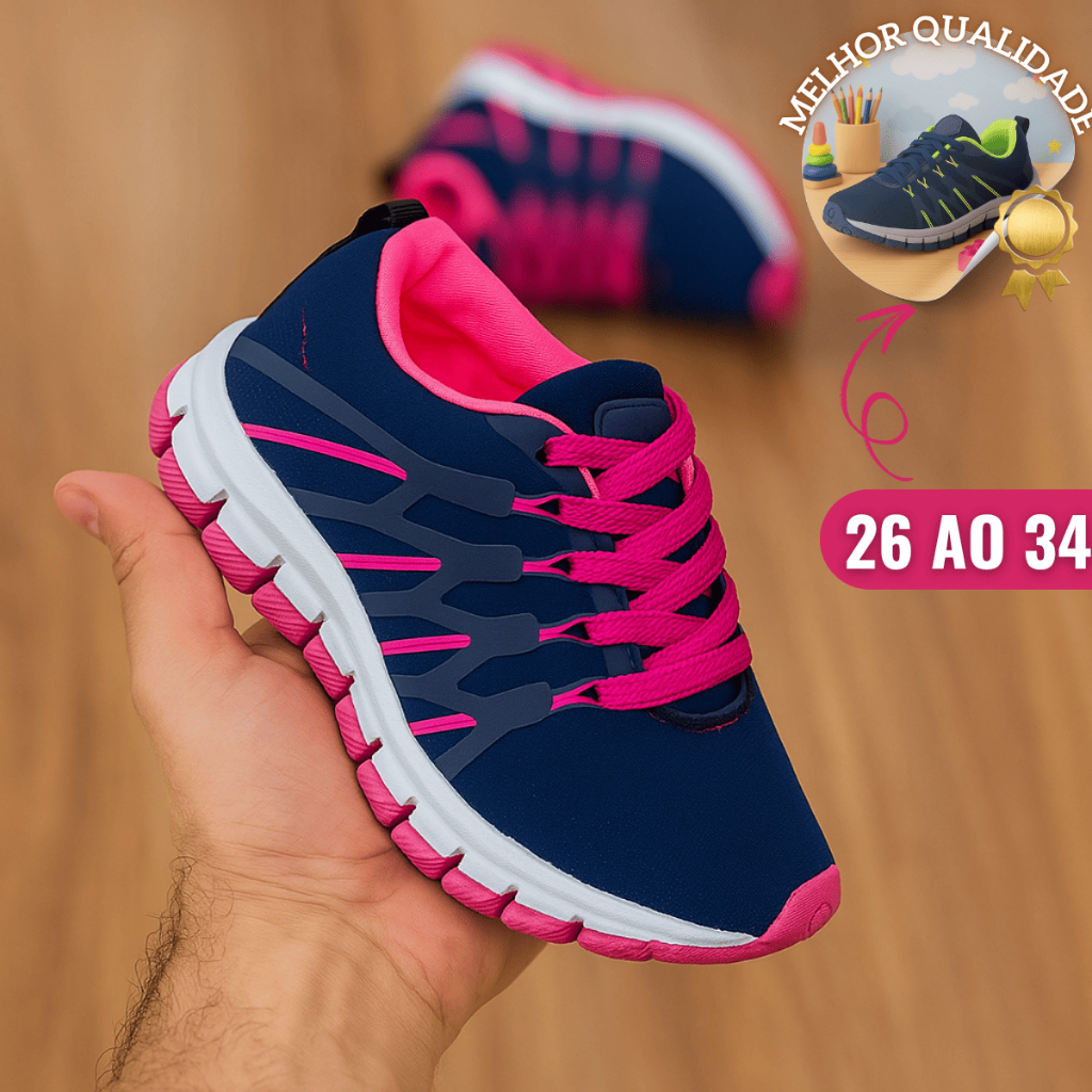 Tênis Infantil Esportivo Confortável Leve Uso Diário 26 ao 34 em Oferta na Shopee
