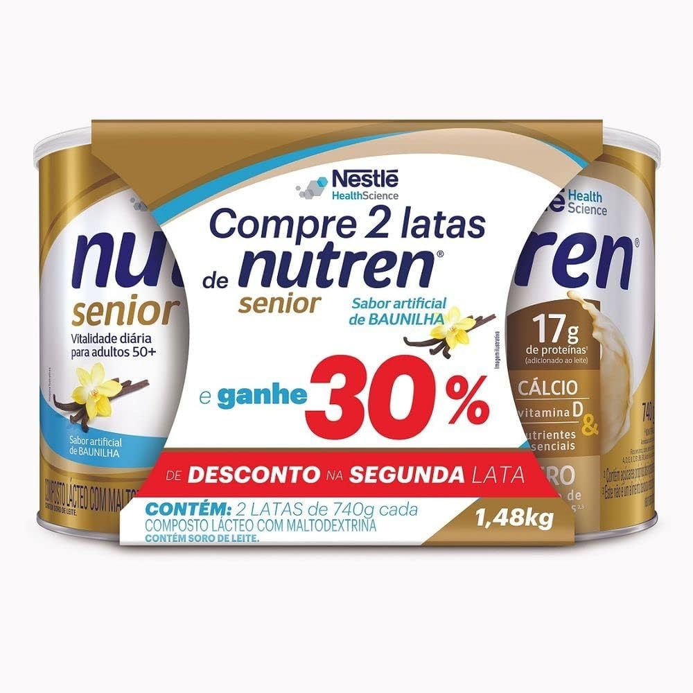Kit Suplemento Alimentar Nutren Senior Baunilha com 2 unidades em Oferta na Shopee