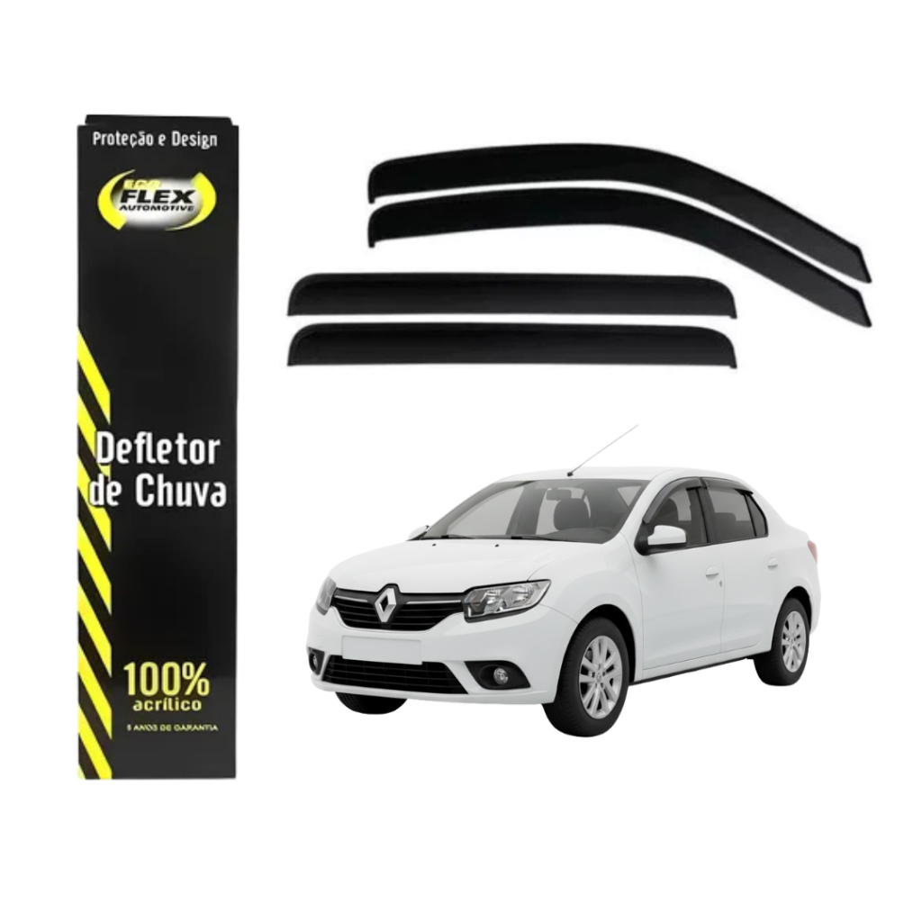 Calha Chuva Defletor Renault LOGAN 4P 2014 até 2024 em Oferta na Shopee