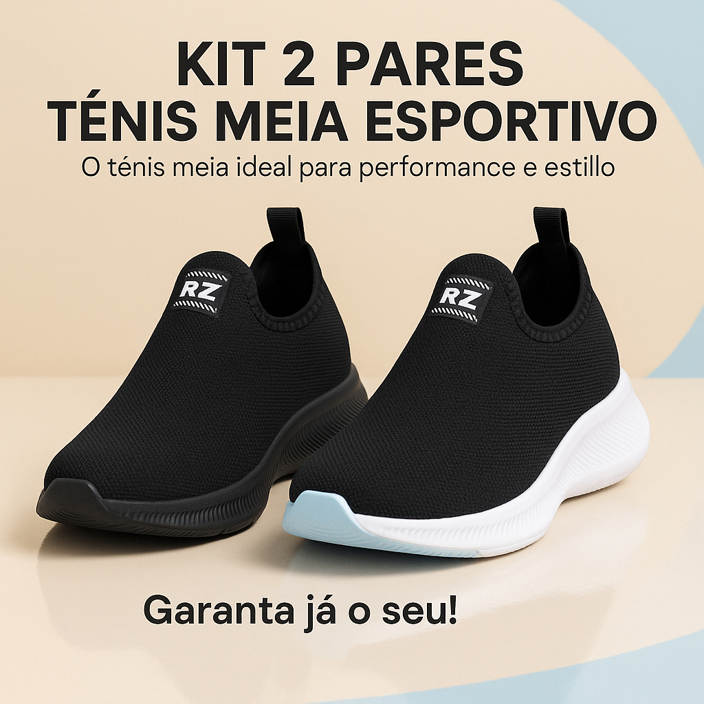 Kit 2 Tênis Masculino - O Tênis Meia Ideal para Performance e Estilo 34 ao 44 - Garanta já o Seu! em Oferta na Shopee