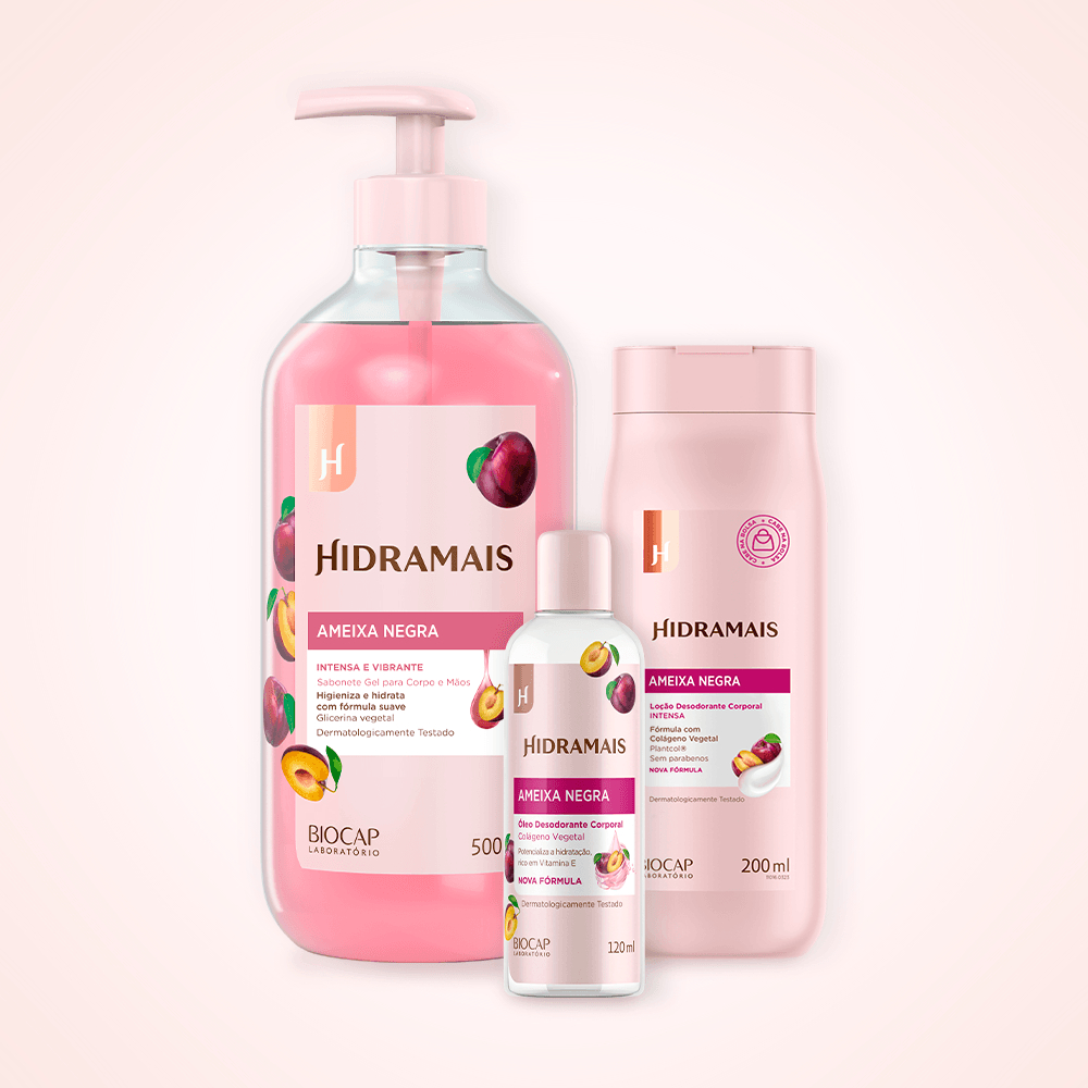 🩷 KIT HIDRAMAIS – AMEIXA NEGRA ou CEREJA & AVELÃ 🍒