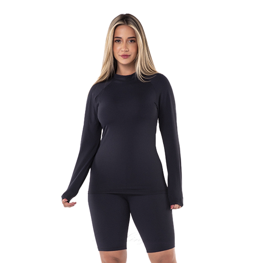 Conjunto Térmico Kit Bermuda + Blusa Longa Uv Segunda Pele Proteção Uv 50 Ótima Qualidade