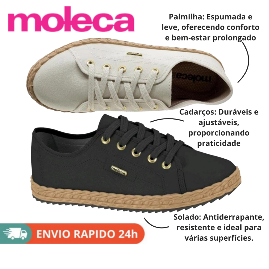 Tênis Moleca Feminino Casual Confortável com Visual Moderno Toque Jovem Sofisticado Ref 5696.332
