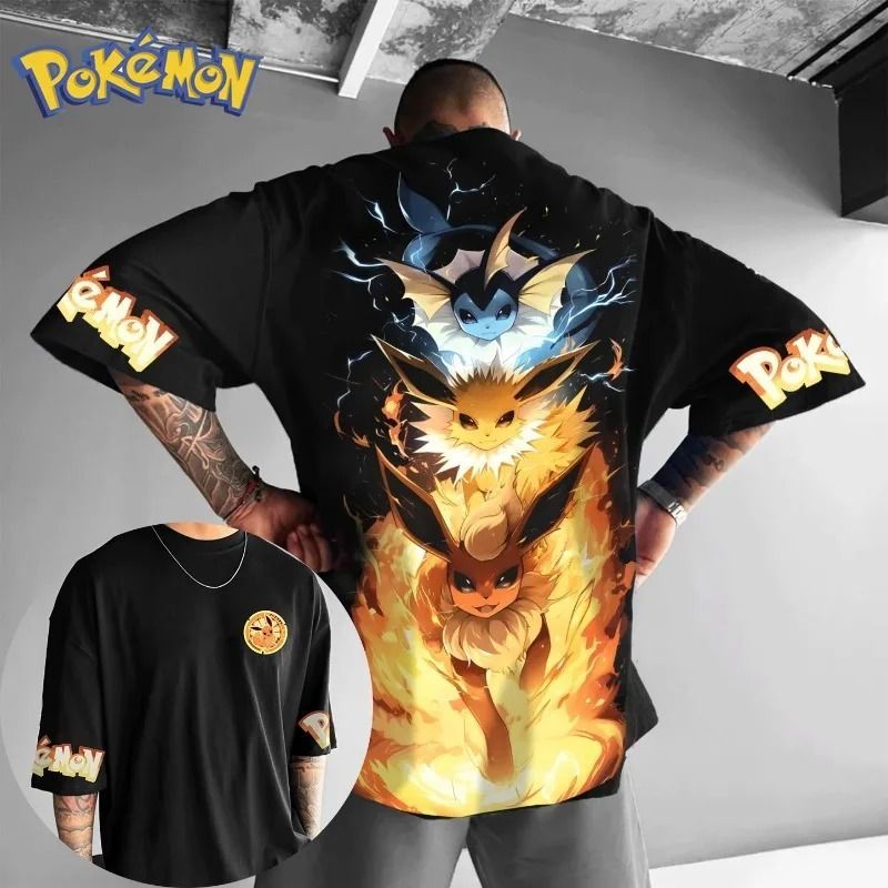 Camiseta Oversized Pokémon Eevee Evoluções Aftersoul Unissex Plus Size P ao G5 100% Algodão