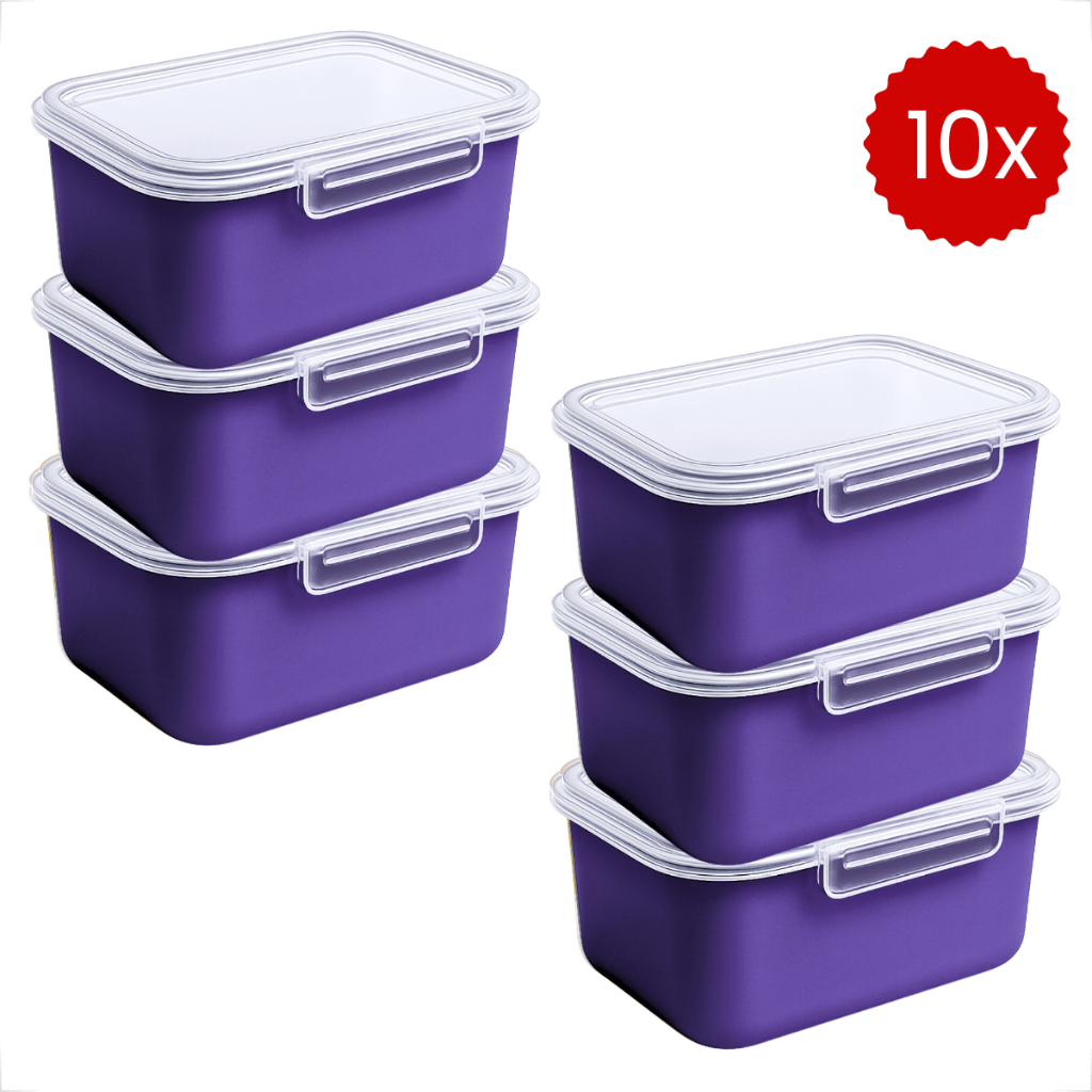 Conjunto Potes Marmita Fitness 750ml com Trava Lateral Para Microondas Geladeira Dieta e Almoço em Oferta na Shopee