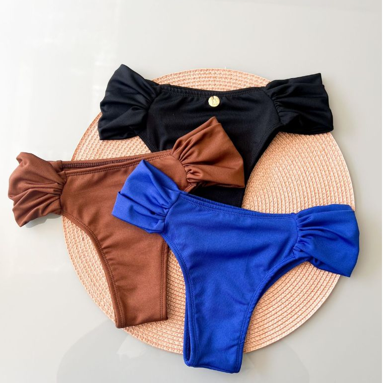 Calcinha De Biquíni Cintura Alta Lateral Larga Borboleta Tanga Praia Verao calsinha avulsa