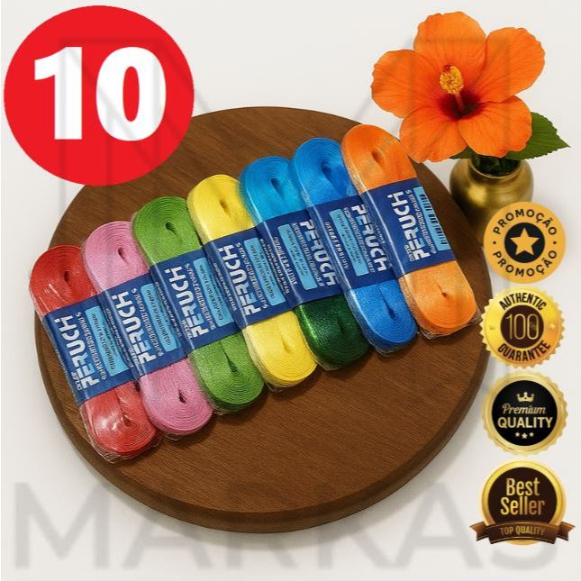 Kit 10 Fita de Cetim Fina N°1 7mm 10 Cores | Até 100 Metros Total em Oferta na Shopee