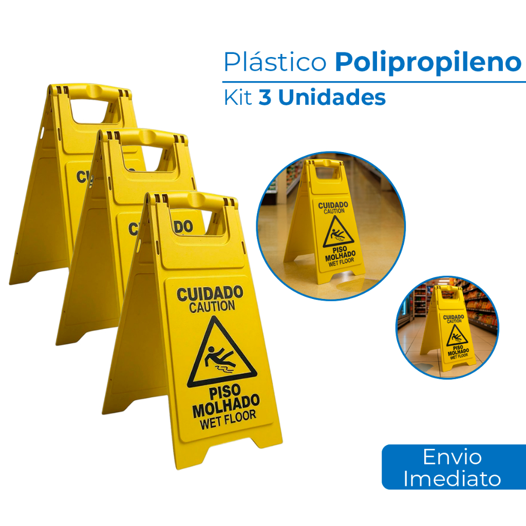 Kit 1/2/3 unidades Cavalete Placa De Sinalização Piso Molhado em Oferta na Shopee