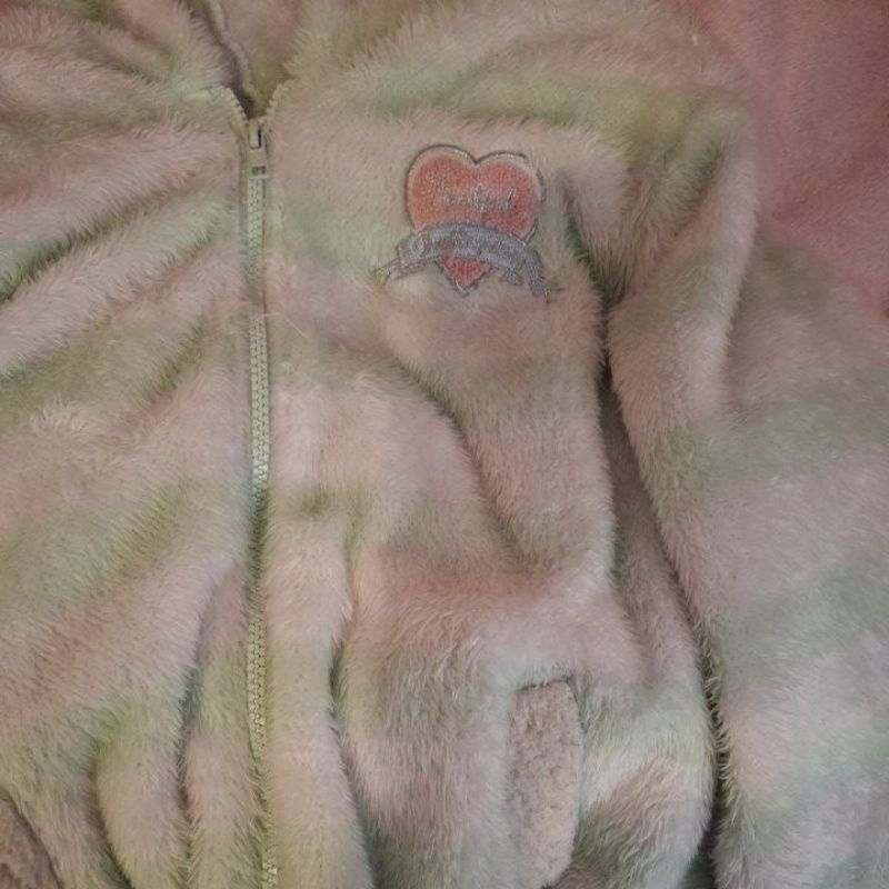 casaco importado do Japão kawaii menta cor pastel coração rosa fofo moda harajuku