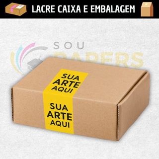 Adesivo Lacre para Embalagem Caixa Sacola Personalizado com Seu Logo - 3x8,5cm em Oferta na Shopee