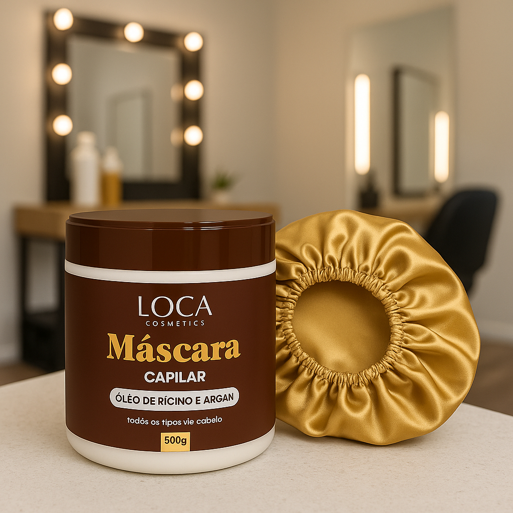 Kit Mascara Tratamento 500g + Touca Cetim - Loca Cosmetics em Oferta na Shopee