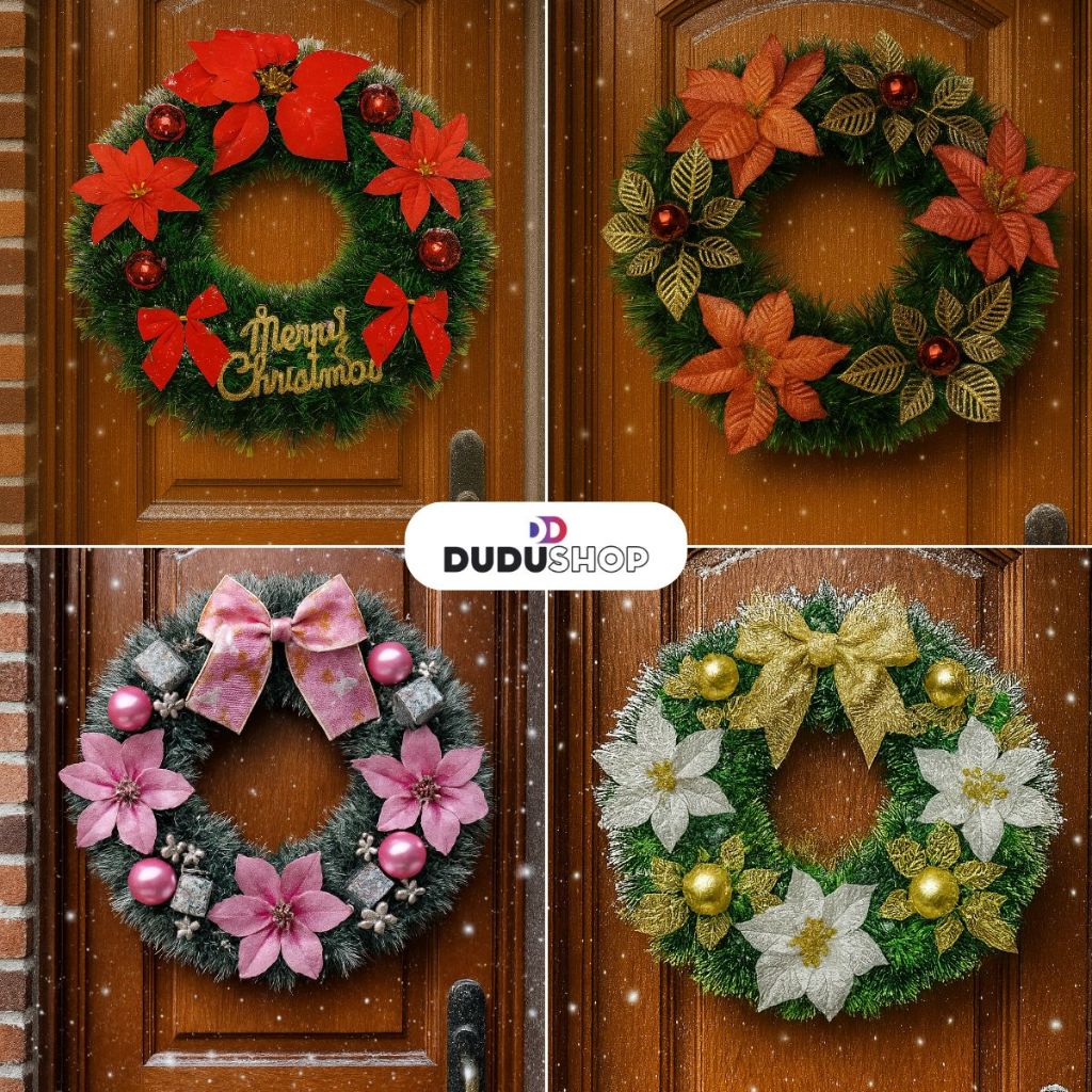 Guirlanda de Natal Decoração pvc 120 Galhos Guirlanda Verde Natalina Decoração Guirlanda 40cm VMP