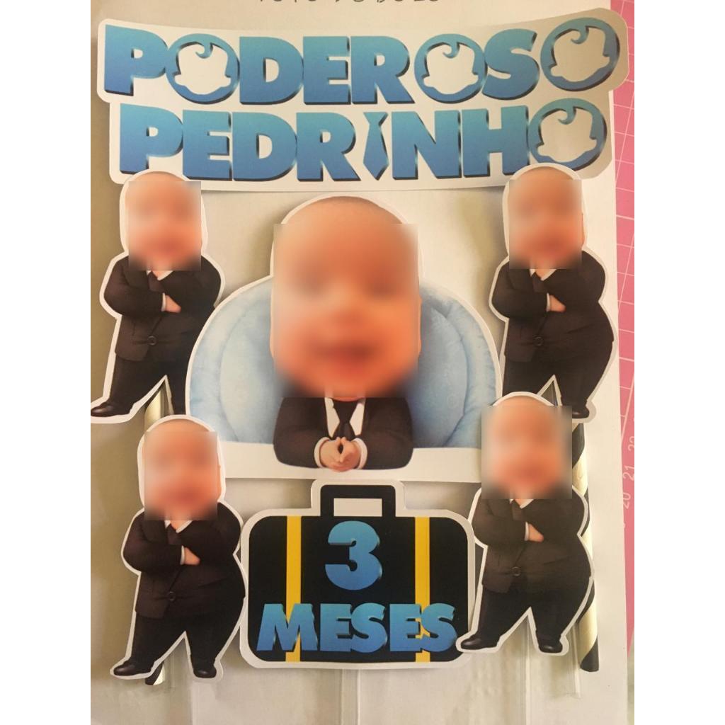 TOPO DE BOLO PODEROSO CHEFINHO COM FOTO TOPPER PARA BOLO PERSONALIZADO FESTA ANIVERSARIO DECORAÇÃO