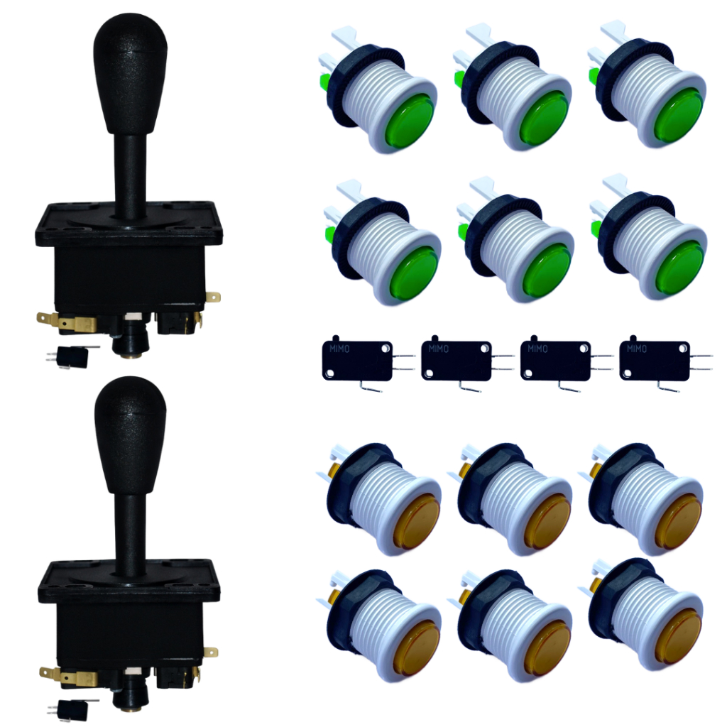 Kit 12 Botões Acrílico Arcade Fliperama 2 Comandos Joystick
