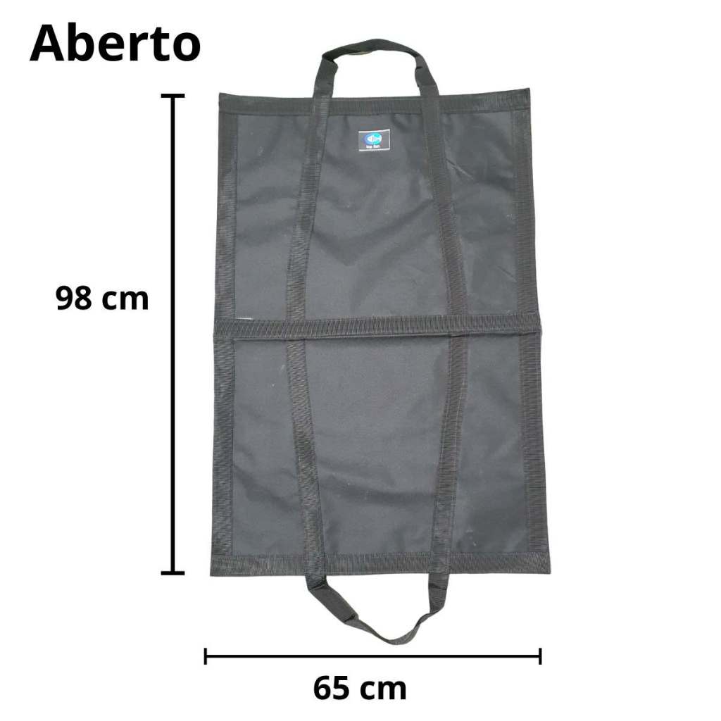 Tapete Sacola Pesca Pesar Peixe Pesqueiro Pesca Esportiva Top Fish + Balança Cor Preto