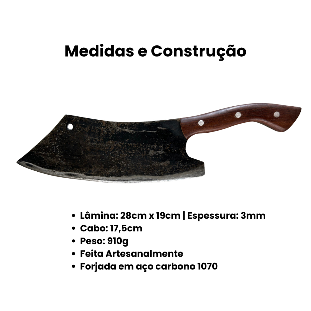 Faca Cutelo Ferreiro Artesanal WIPEK Forjado – Profissional para Churrasco, Cozinha, Camping, Caça e Pesca