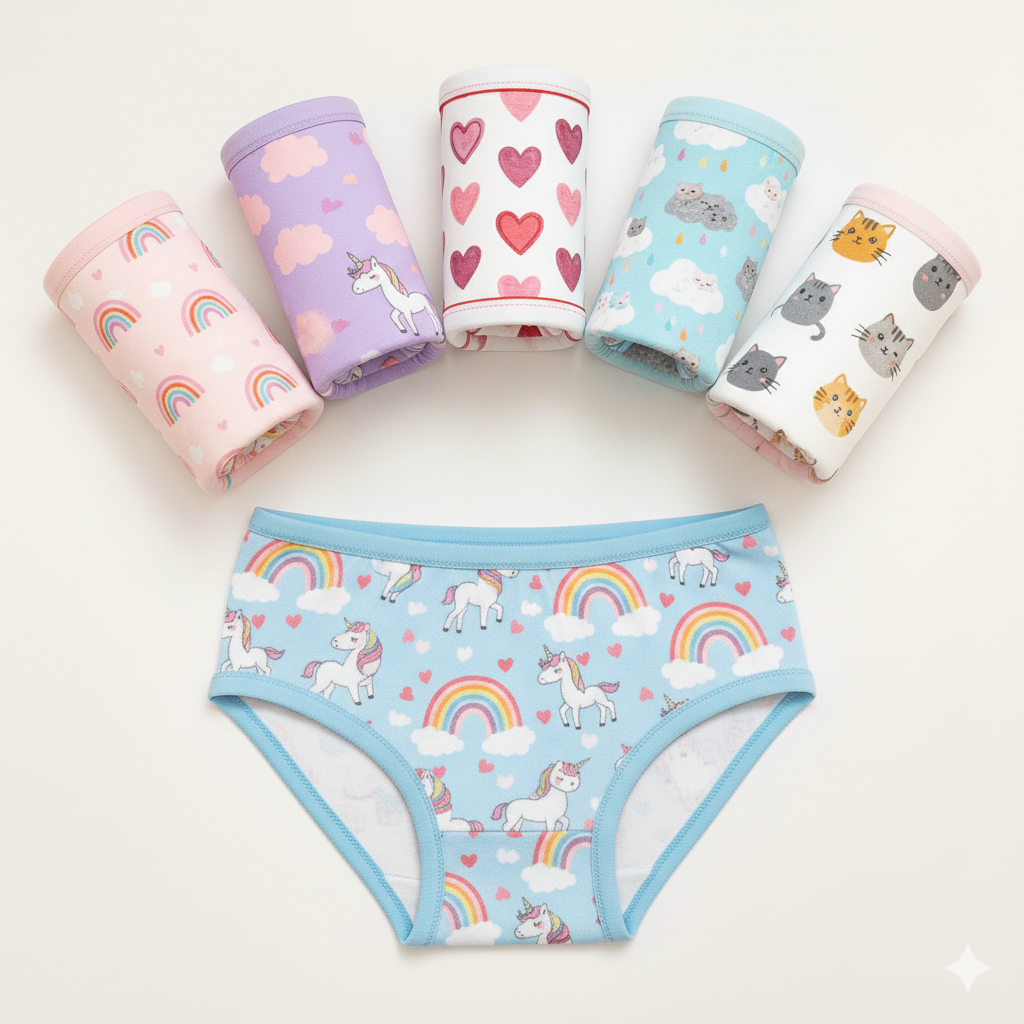 Kit Calcinha Infantil Criança em 100% Algodão Penteado 2 até 10 Anos Kit Calcinha Infantil Criança em 100% Algodão Penteado 2 até 10 Anos