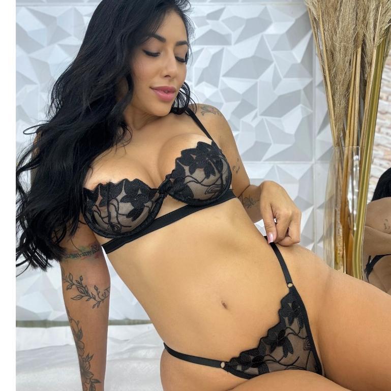 Conjunto Lingerie Bordado Gringa Sensual Flor Arco Sexy CBGF023 em Oferta na Shopee