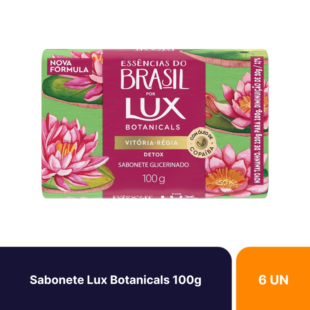 Kit 6un Sabonetes Em Barra Lux Vitória Régia 100g