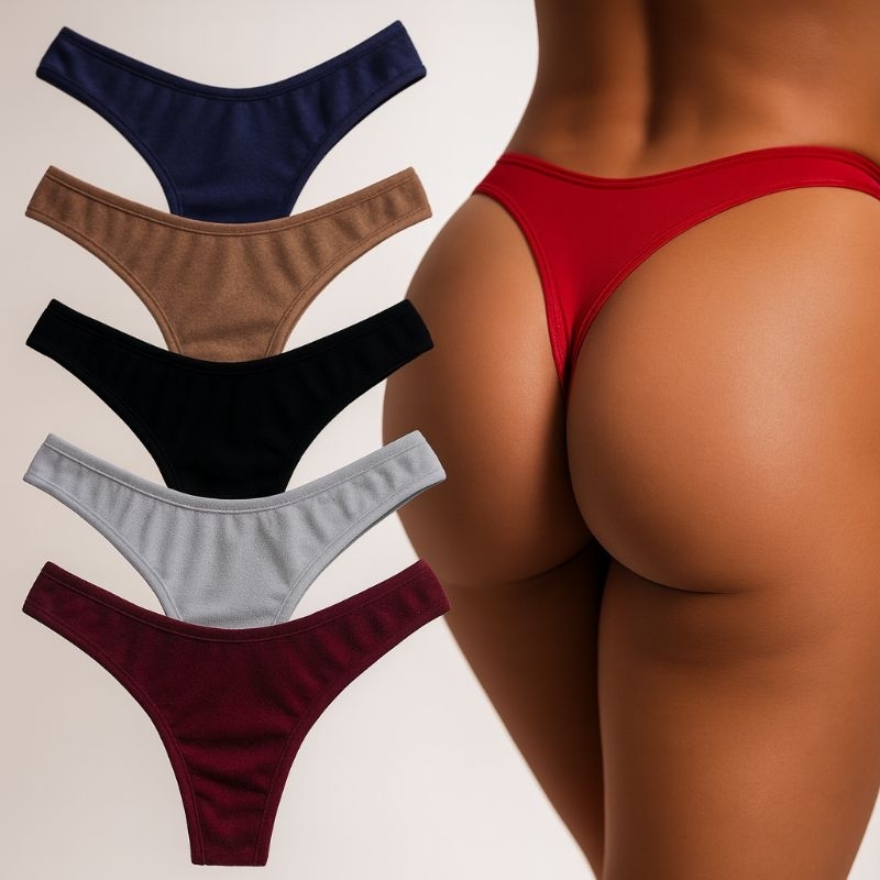 Kit 5 Calcinhas Fio Dental em Algodão Não Marca Calcinha Sexy Confortável Revenda em Oferta na Shopee