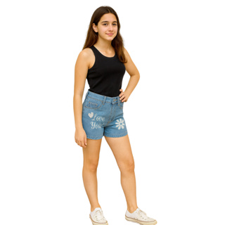 Short Jeans Cargo Bolso Lateral Feminino Bermudinha Infantil Juvenil do 10 aos 16. em Oferta na Shopee