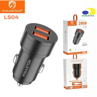 Carregador Veicular para Celular Turbo 2 Saídas USB 4.8A Carga Rápida com Cabo H'maston L…