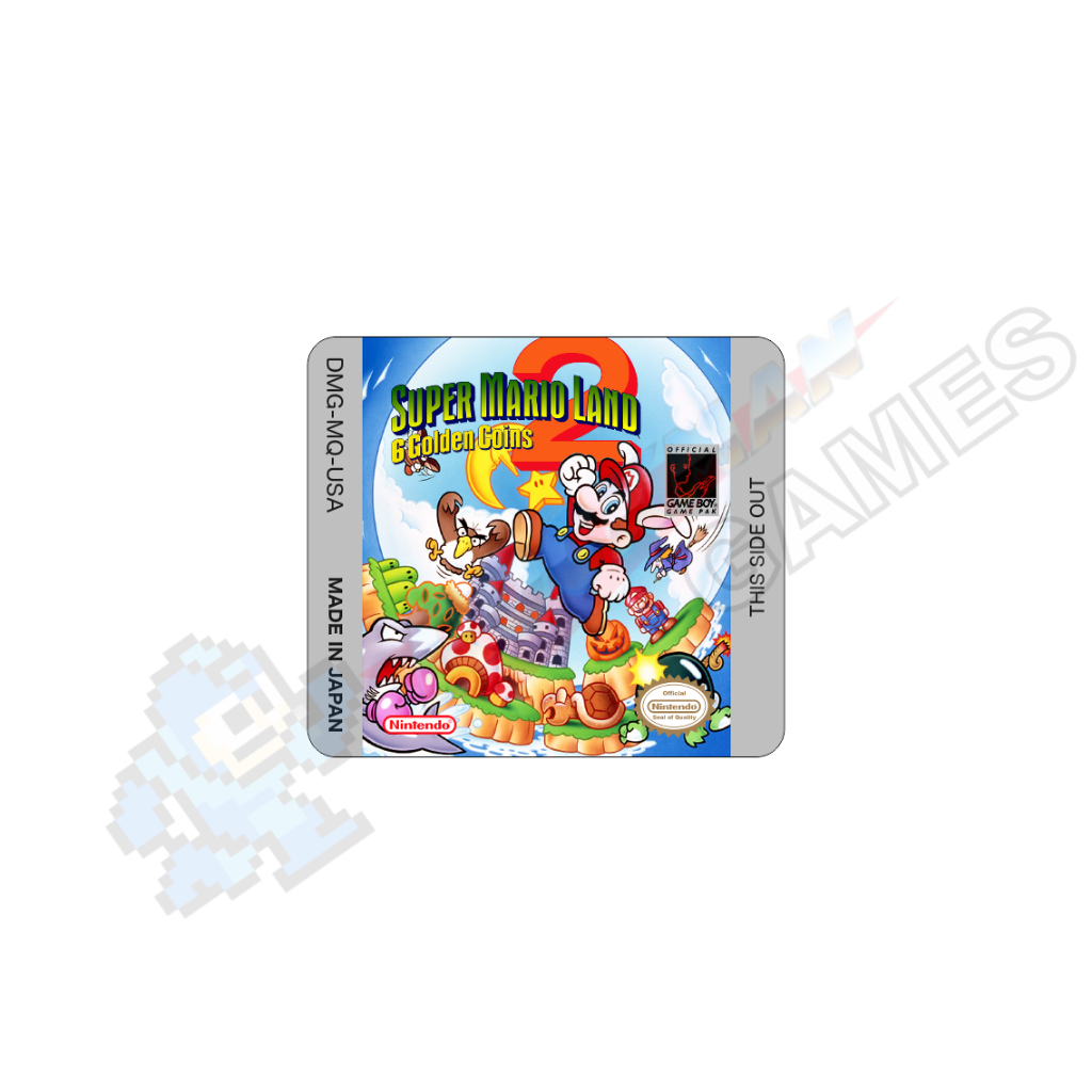 Super Mario Land 2 - Label Adesiva P/ Cartucho De Gameboy e Gameboy Color