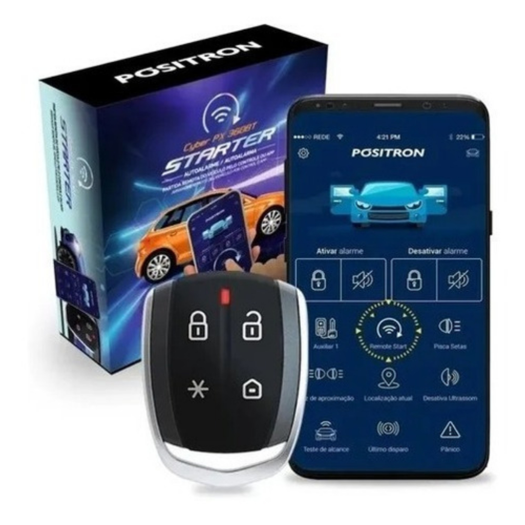 Alarme Carro Automotivo Positron Starter Px360bt em Oferta na Shopee
