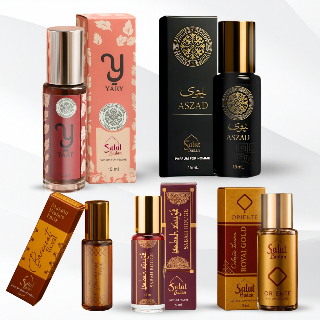 Perfume Feminino e Masculino Árabes Colonia 15ml - Salut Badan (Yara, Aszad, Sabah, Royal, Gold)