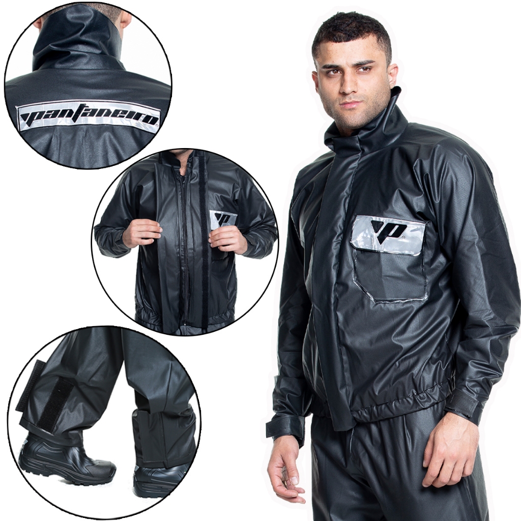 Capa De Chuva Motoqueiro Impermeável Original Roupa conjunto Pantaneiro jaqueta calça contra chuvas