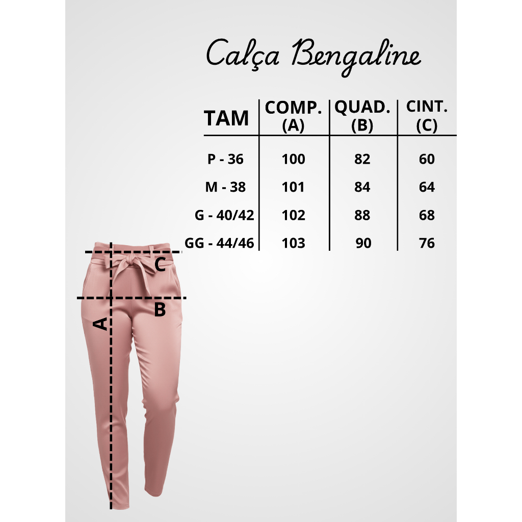 Kit 2 Calças Social Feminina Bengaline Clochard Cinto Laço Cintura Alta 2 Bolsos Lycra