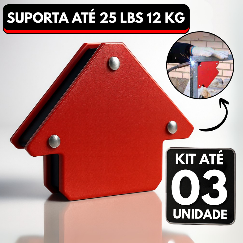Kit 03 Esquadro Magnético Para Solda Imã 12 kg 25 LBS Ângulo 45° 90° 135° 180° em Oferta na Shopee