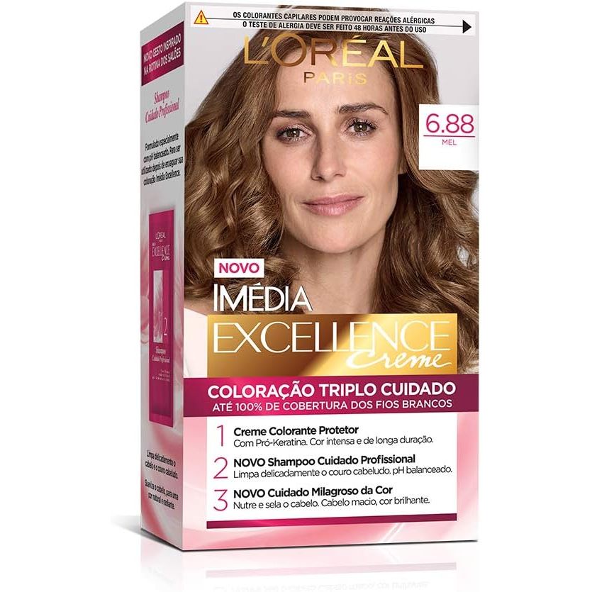 Tinta De Cabelo Imédia Excellence Creme Cor 6.88 Mel