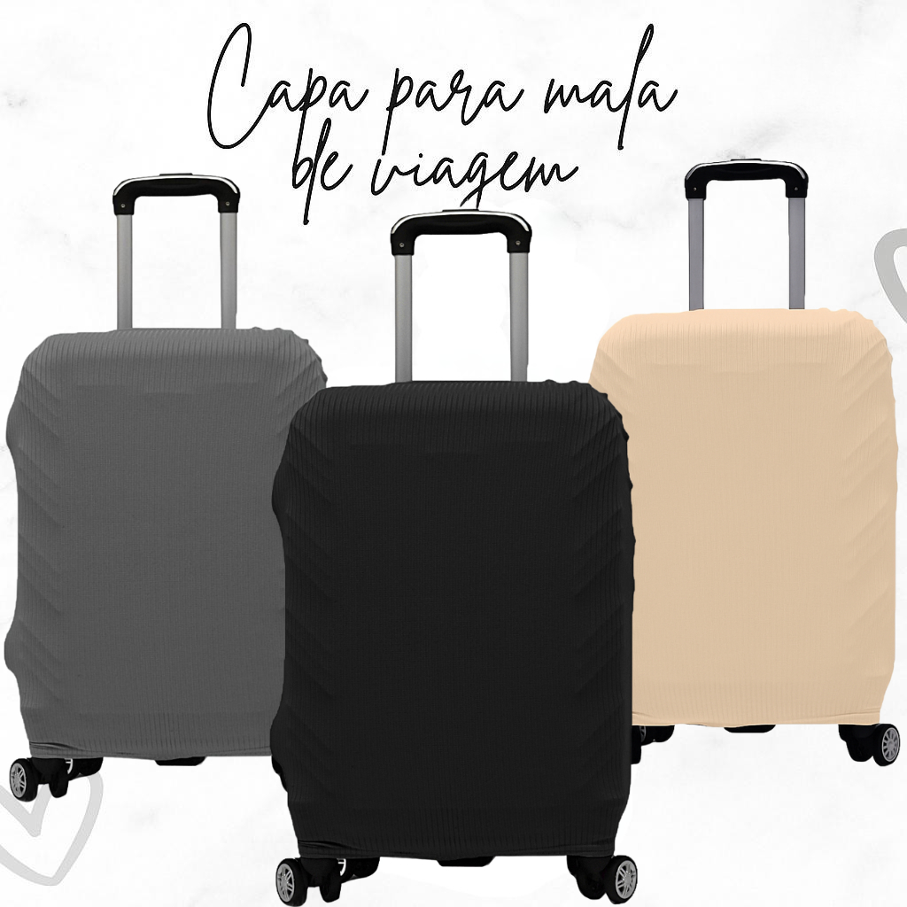 Imagem Capa Protetora De Mala De Viagem 10kg a 23kg Tecido Canelado Premium Promoção