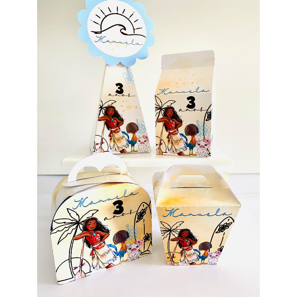 ⭐ Kit Caixinhas Personalizadas Moana - Caixinhas festa infantil - Lembrancinha Personalizada