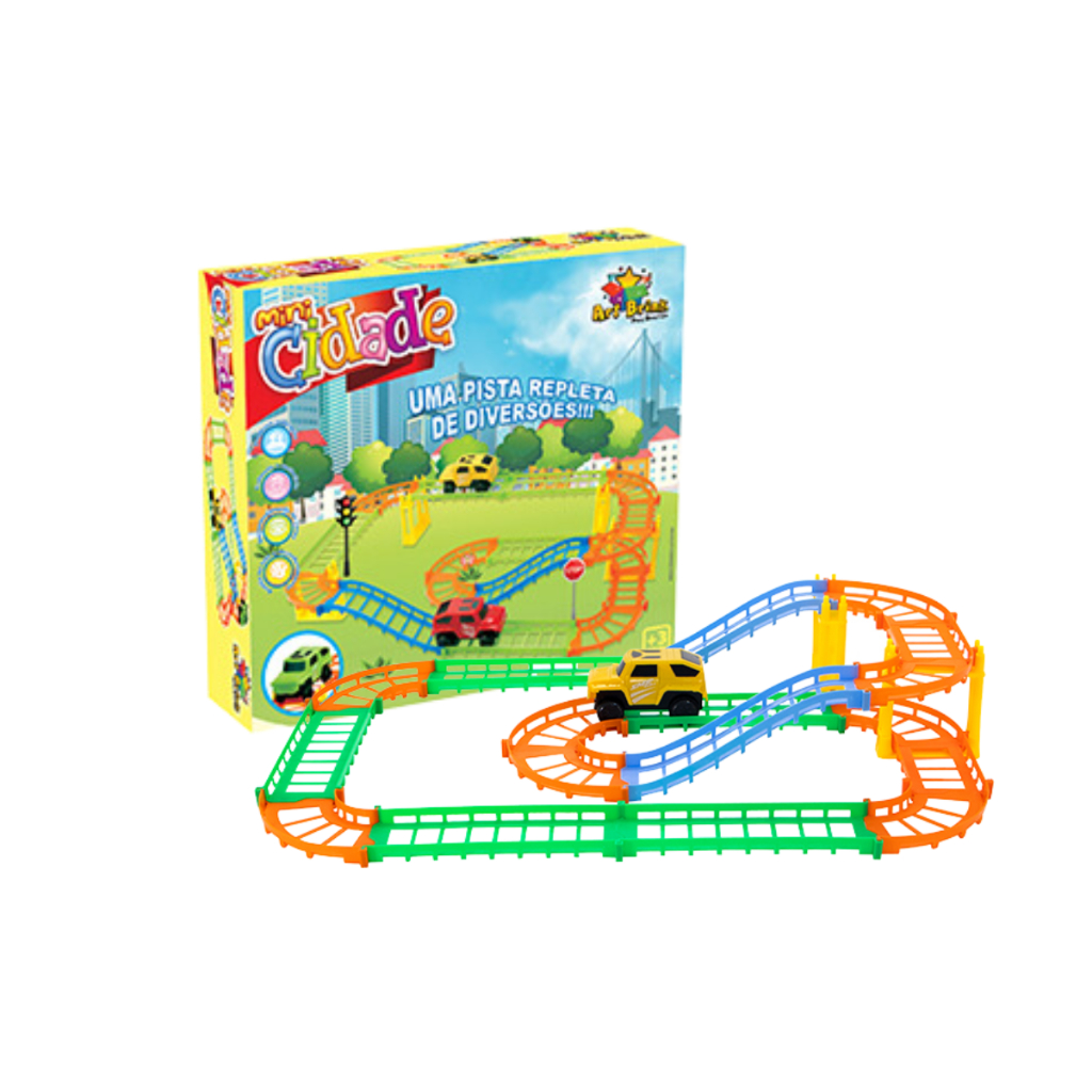 Carrinho Eletrico Auto Pista Mini Cidade - 26 Pecas