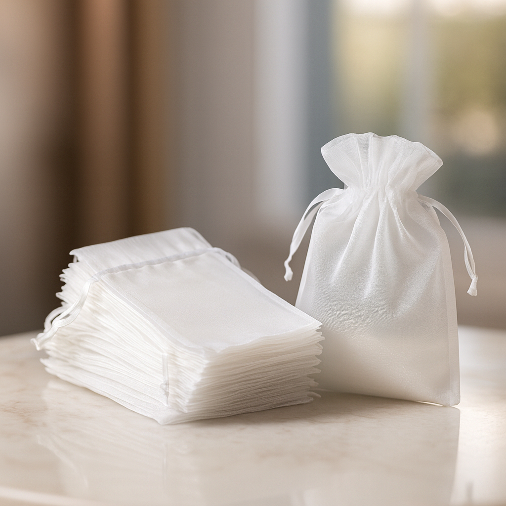 Kit 10/20/50 Un Saco Grande Saquinho Organza Varios Tamanhos Branco Lembrancinha Festa Casamento