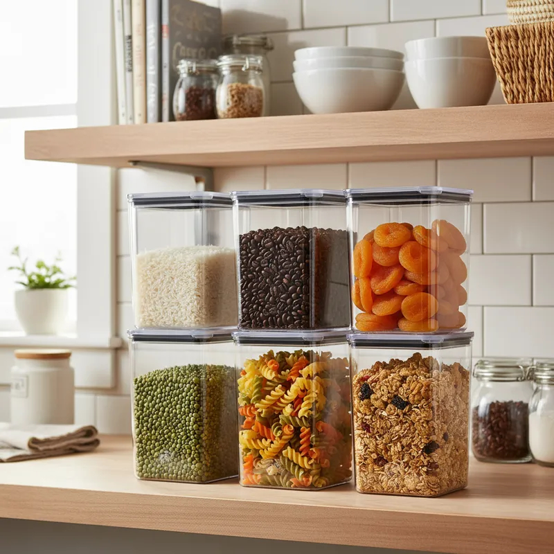 Jogo com 6 Potes Hermético 1,1 Litro Armazenar Alimento Organizar