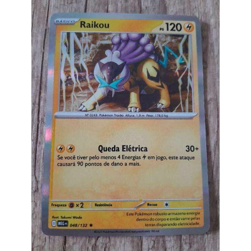 Carta Pokemon Raikou Mega Evolução Original NM