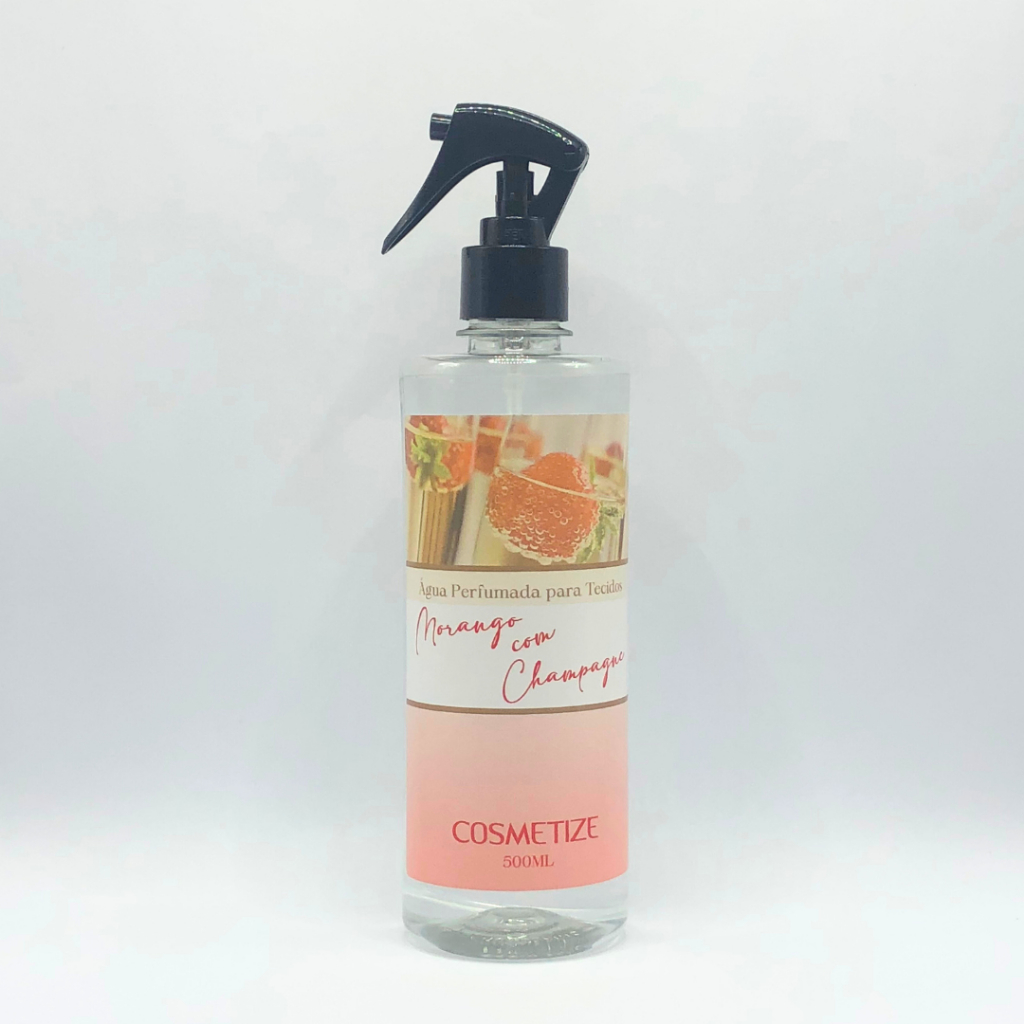 Água Perfumada para Tecidos Morango com Champagne 500ml Cosmetize
