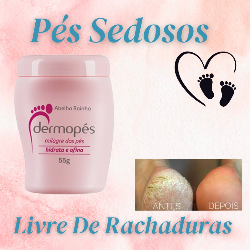 Creme Para Afinar Pés Hidrata E Afina 55g Pés Ressecados Dermopés Abelha Rainha