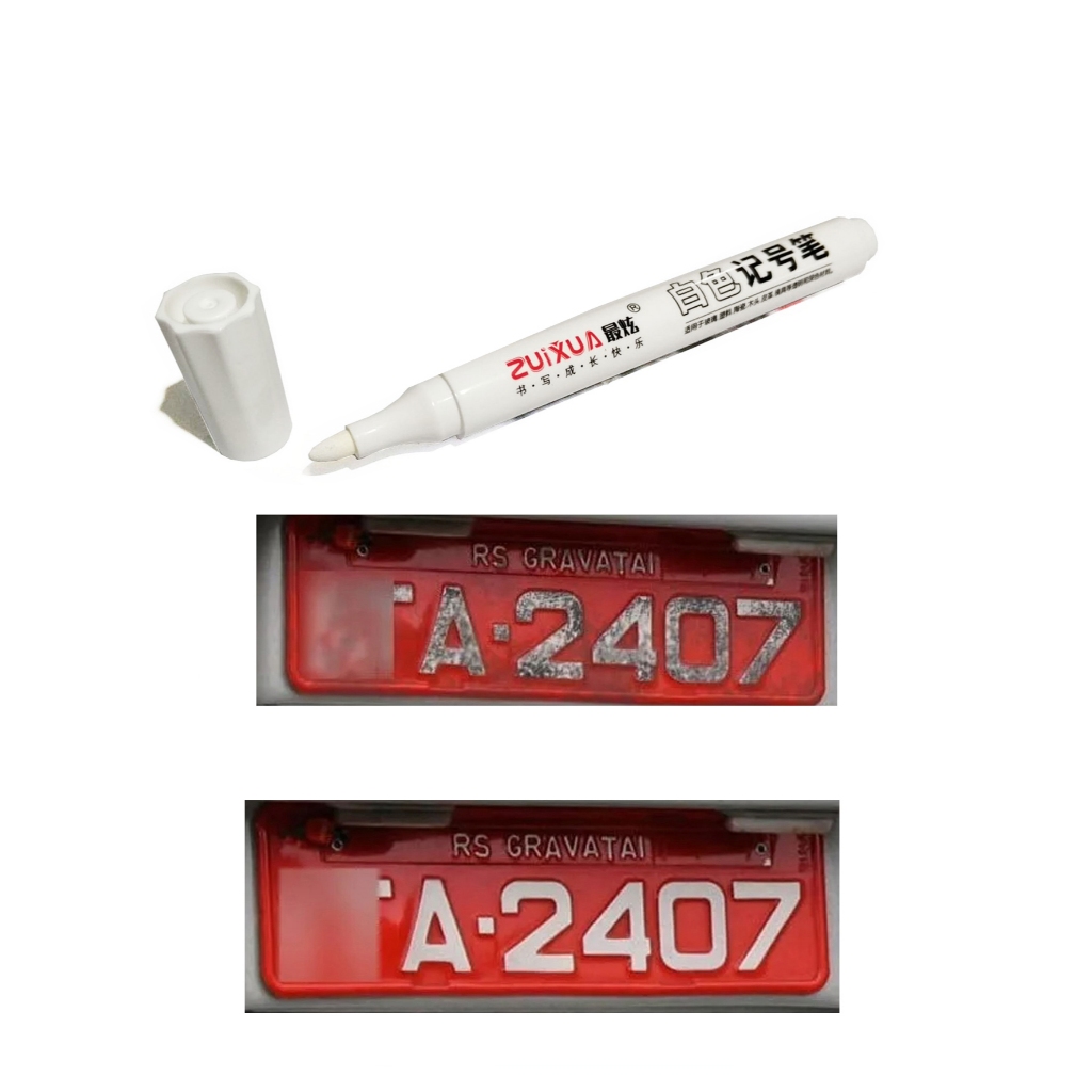 Caneta para Restaurar os numeros e letras de placas veiculares carro moto e caminhão